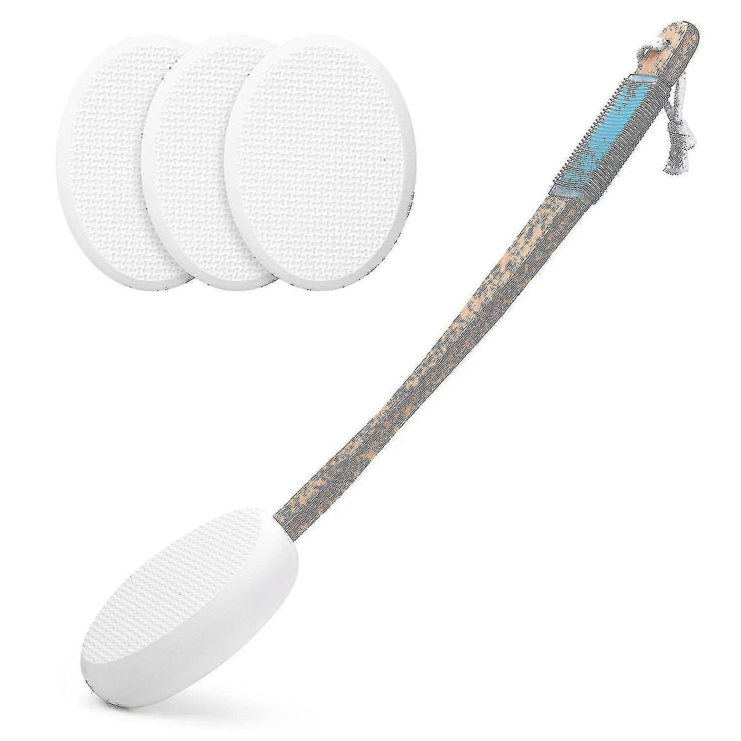 Back Lotion Applicator with 4 Replaceable W Pads for Back Lotion Application