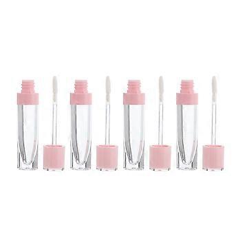 Empty Lip Gloss Tube Round Lip Balm Container for Storage 10Pcs Pink Plastic