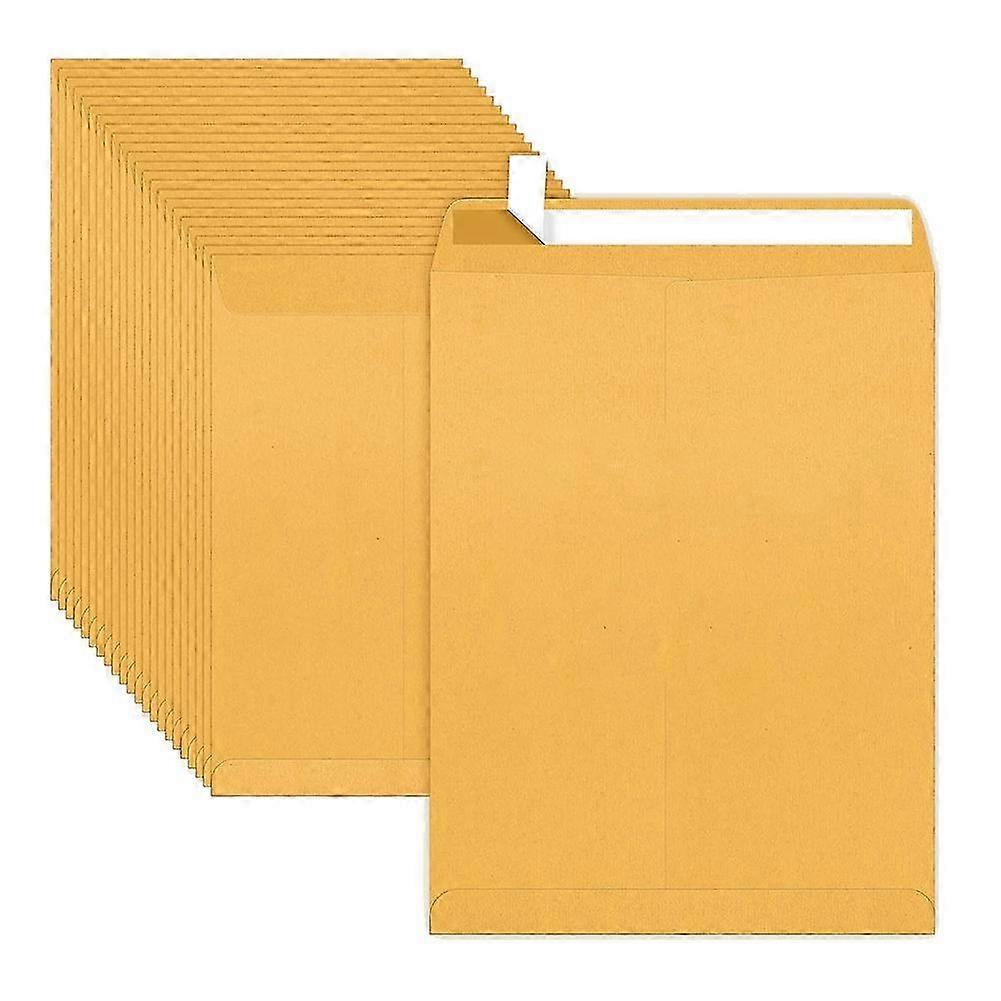 Enveloppes 9x12 pouces à fermeture autocollante pour catalogues - Paquet de 100, ultra résistantes, fermeture rapide, en papier kraft