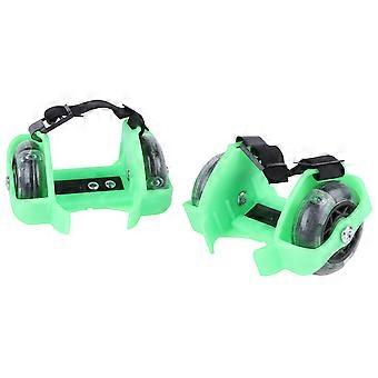 1 Pair Adjustable Skate Shoes with Light Children Wheel Heel Shoes Toy