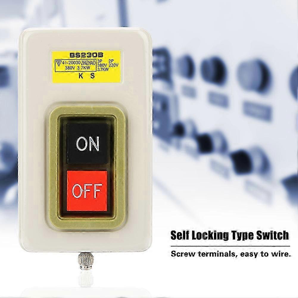 Self Locking 3P On/Off Power Push Button Switch AC 380V 3.7kW BS230B