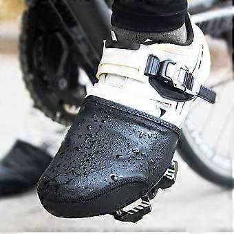 Black Cycling Shoes Covers for Safe Riding 1Pair Windproof Half Overshoes