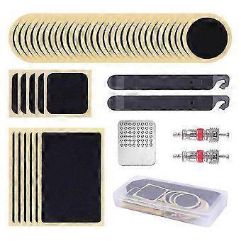 46PCS Tube Patch Kit Self-Adhesive Patches Metal Rasp and Lever Kit Portable Outdoor Cycling Bike Tire Repair Tools
