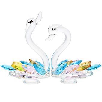 2pcs Kristall Schwan Home Kristall Schwan Figur Schwan Ornament Kristall Schwan Dekoration