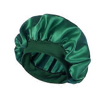 Gorro de ducha de satén para dormir y para el cuidado del cabello, unisex, plegable con banda elástica.