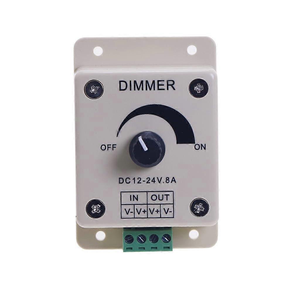 12V 24V LED Dimmer Switch 8A for Strip Light, Smooth Brightness Control, Easy Inline Installation