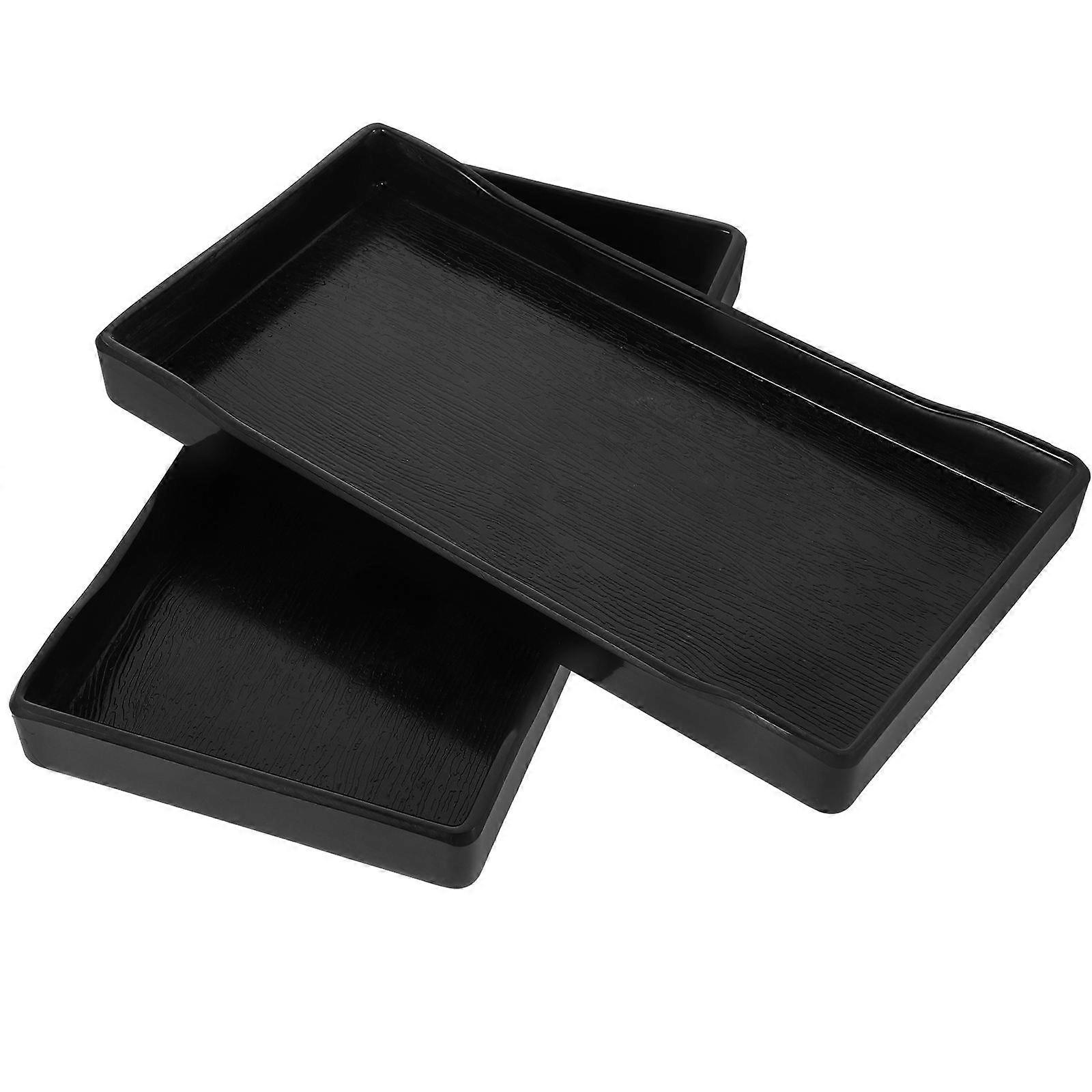 Water Cup Tray Multi-Functional for Storage Use 2Pcs Rectangular Food Trays