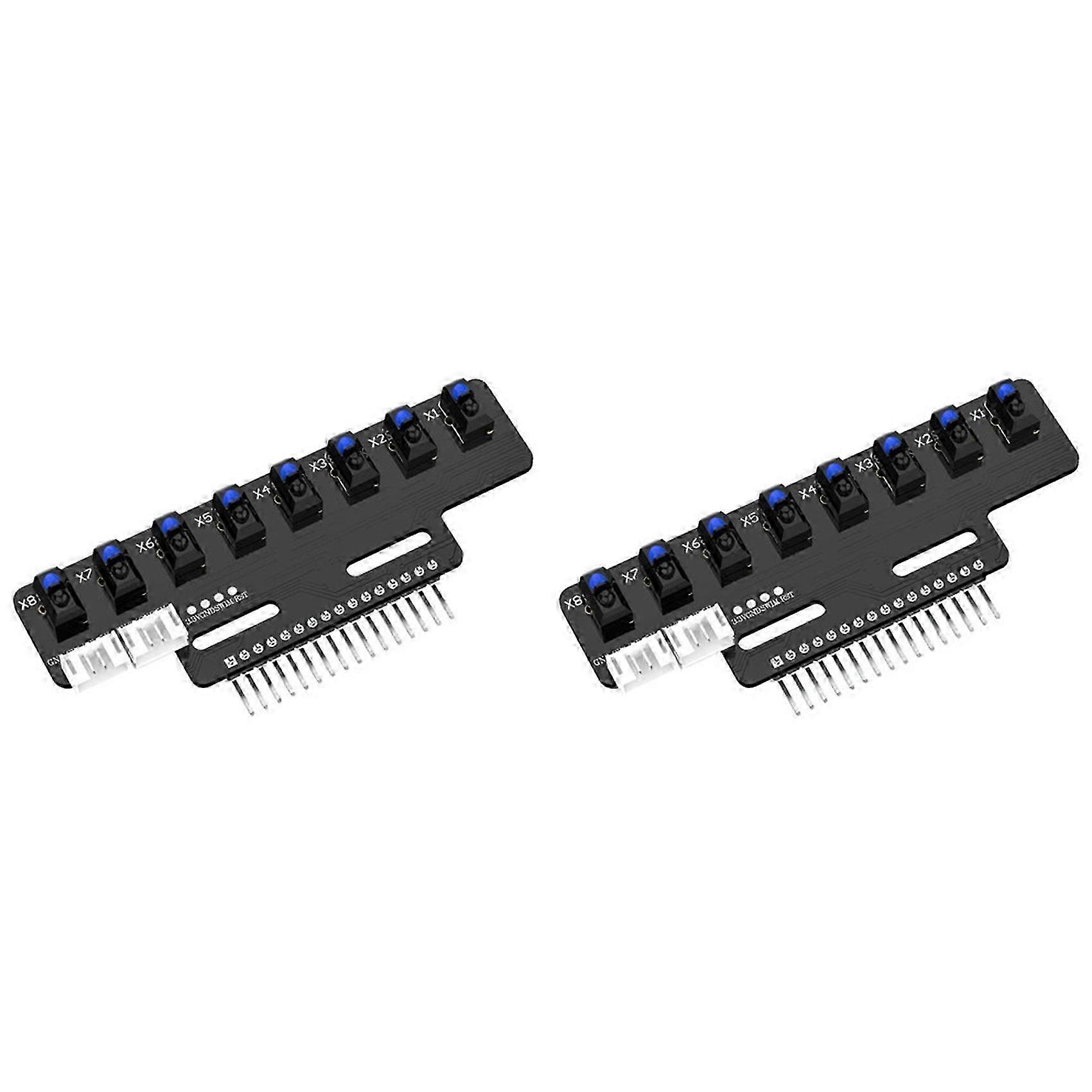 2PCS 8 Channel High Precision Electronic Infrared Line Tracking Sensor Module Support Automatic Calibration A
