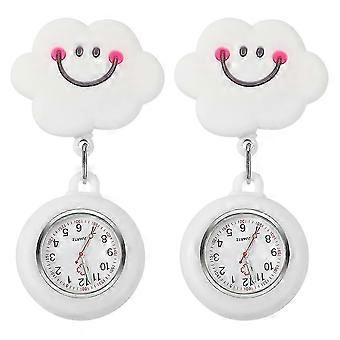 2 stk Student Sykepleier Gaver Hengende Lapel Watch Light Sykepleier Watch Hanging Nurse Watch Portable Sykepleier Se klipp Doctor Watch