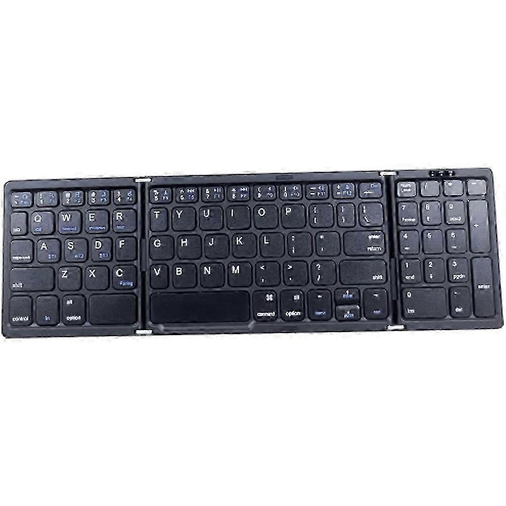 Foldable , USB Rechargeable Wireless Keyboard compatible with IOS, Android, Windows PC Laptop Smartphone-Black