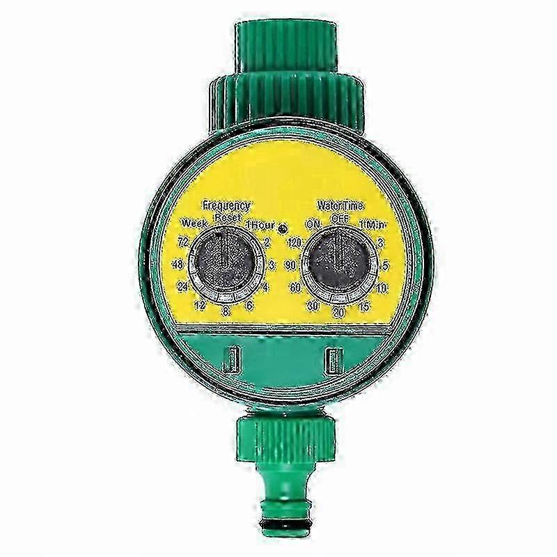 Compact automatic electronic water timer for garden irrigation system controller, green
