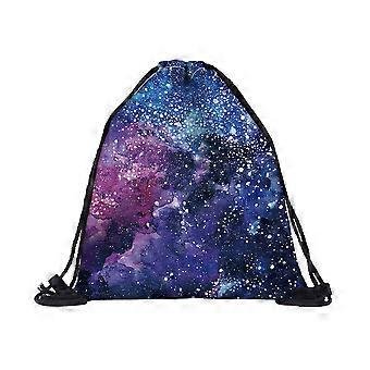 Sky Pattern Printing Drawstring Backpack for Storage Use