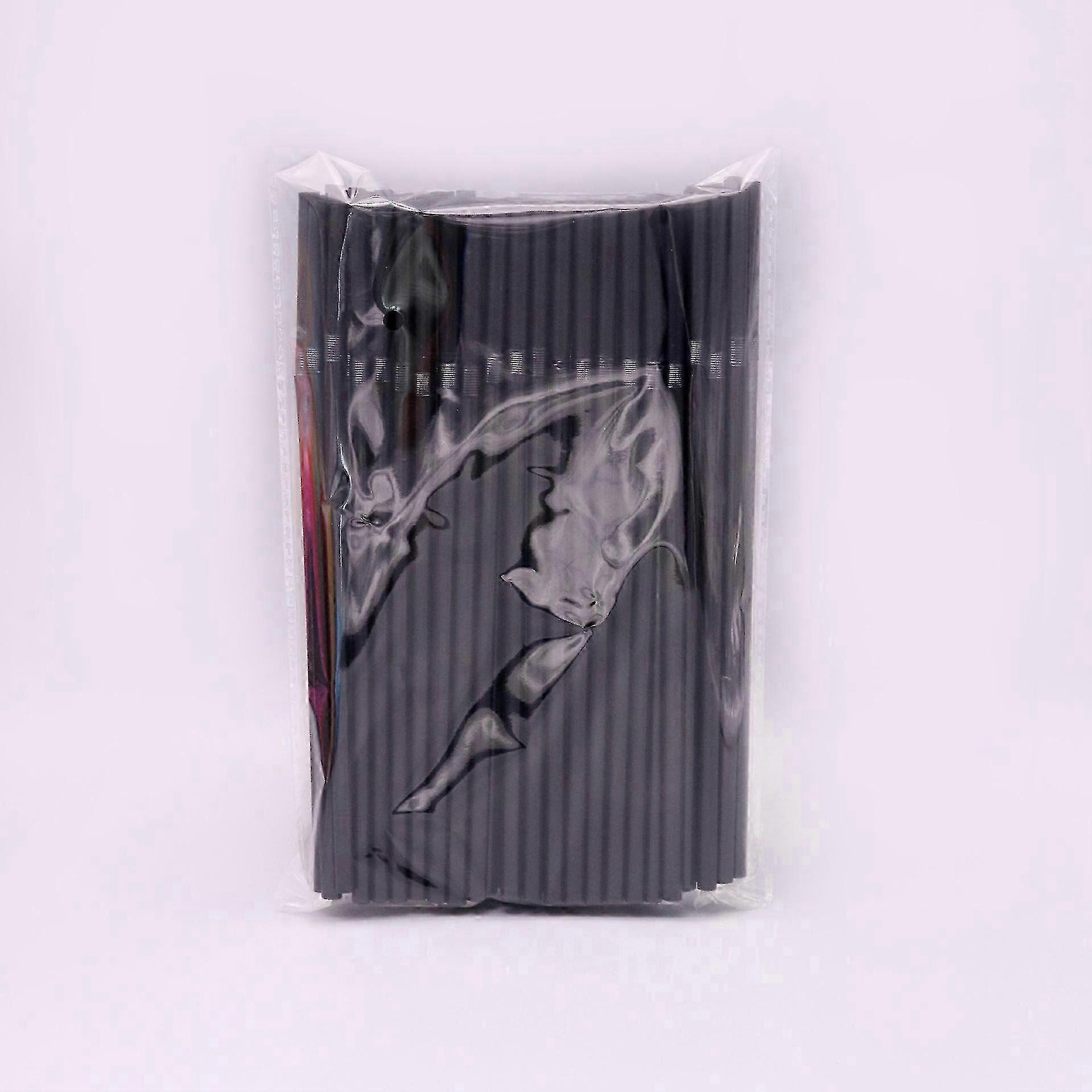 Flexible Plastic Drinking Straws 500-Pack Black 6mm Diameter Bulk Reusable