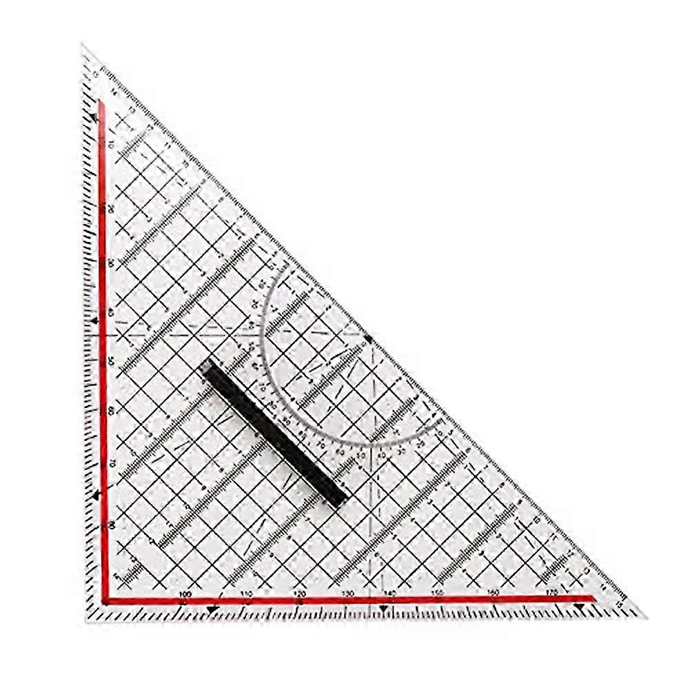 30CM Drawing Triangle Ruler Multi-Function Drawing Design Ruler with Handle Protractor Measurement Ruler
