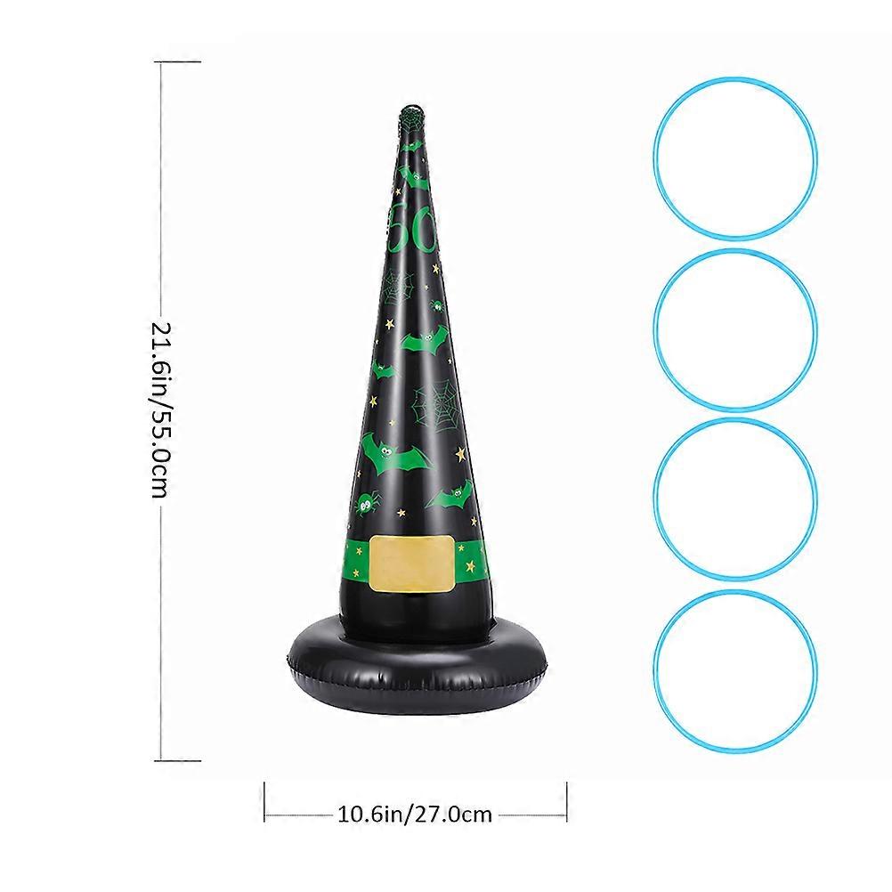 Inflatable Witch Hat Ring Toss Set for Plaything 1Set PVC Material