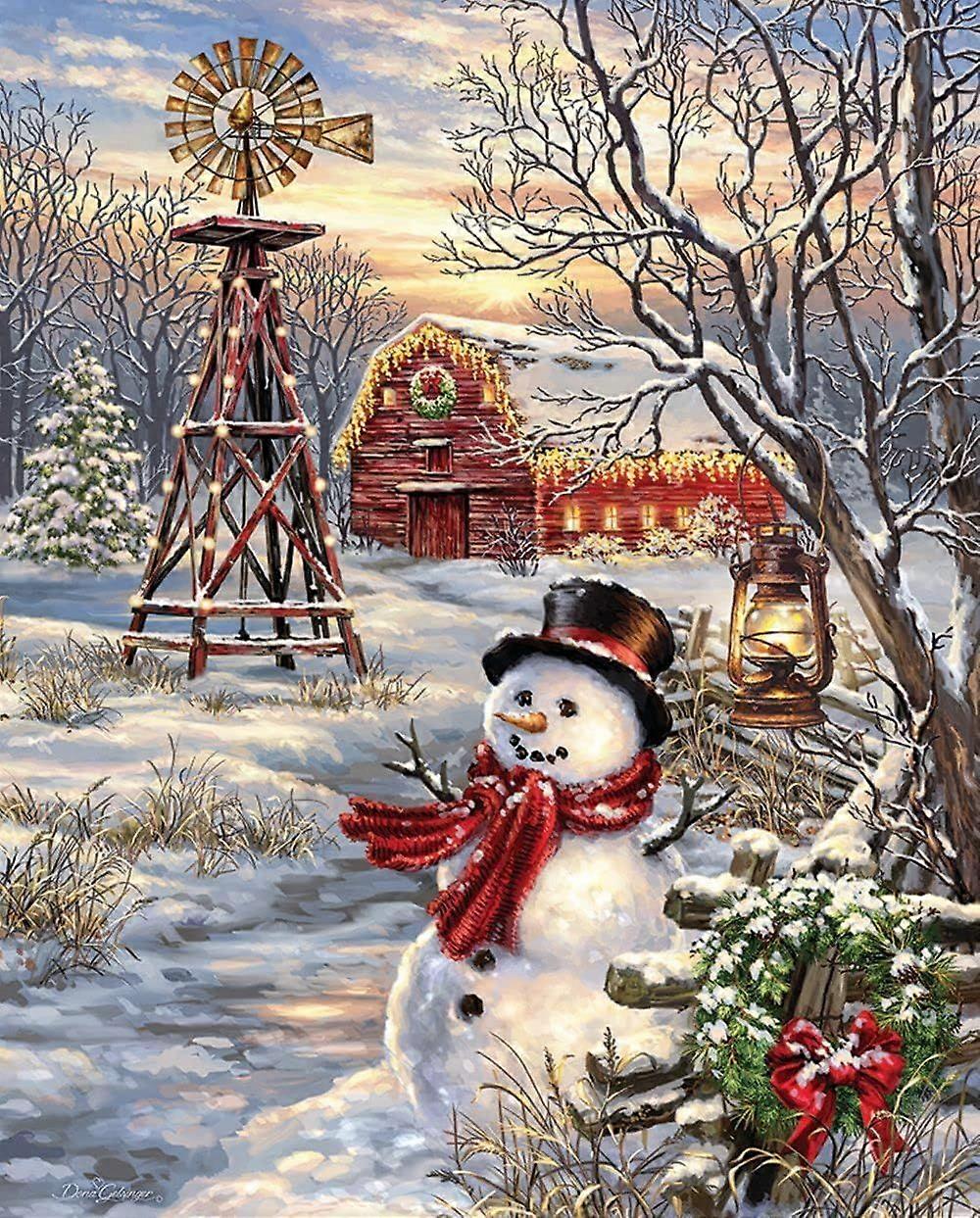 Winter Windmill Jigsaw Puzzle Adults VRE655