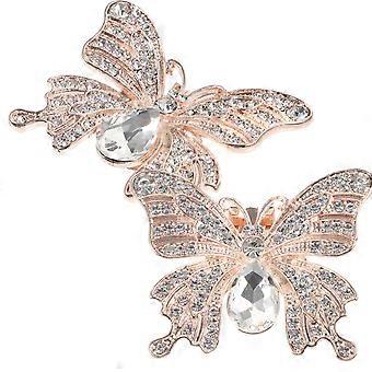Rhinestones Butterfly Shoe Clips for Decoration 1Pair Wedding High Heel Charms