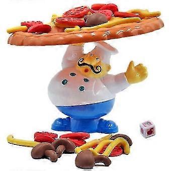 Topple Pizza Balancing Game with Toppings and Chef Figure Fun Dexterity Challenge for Kids and Adults Ages 5 Plus