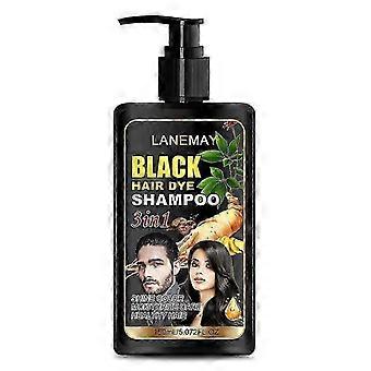 Black Hair Dye Shampoo, Organic Natural Hair Color Dye Shampoo for Women & Men, Instant Gray White Hair Cover, Plant Essence, Semi-Permanent