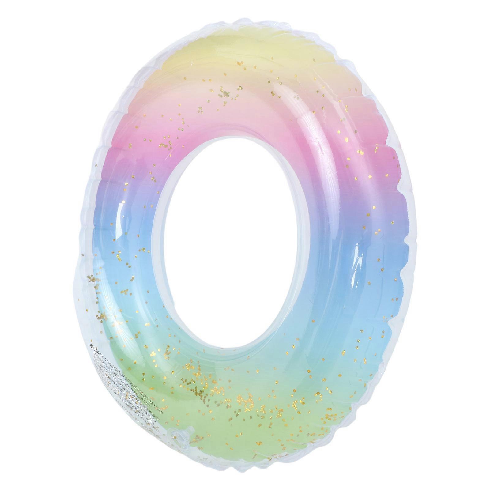 Swimming Ring Rainbow for Swimming Translucent Inflatable Swim Ring