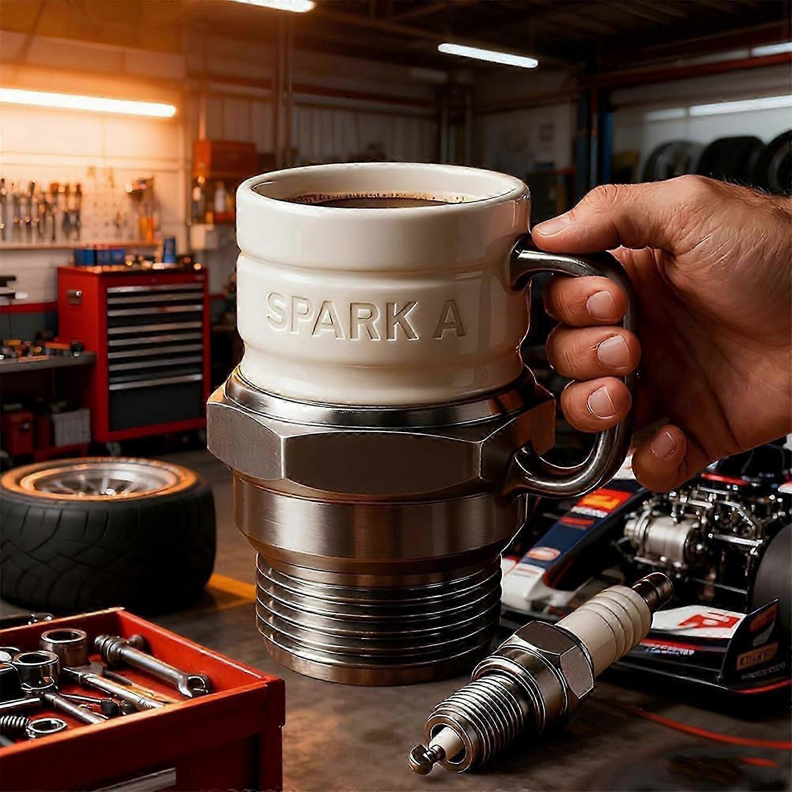 Spark Plug Shaped Ceramic Mug