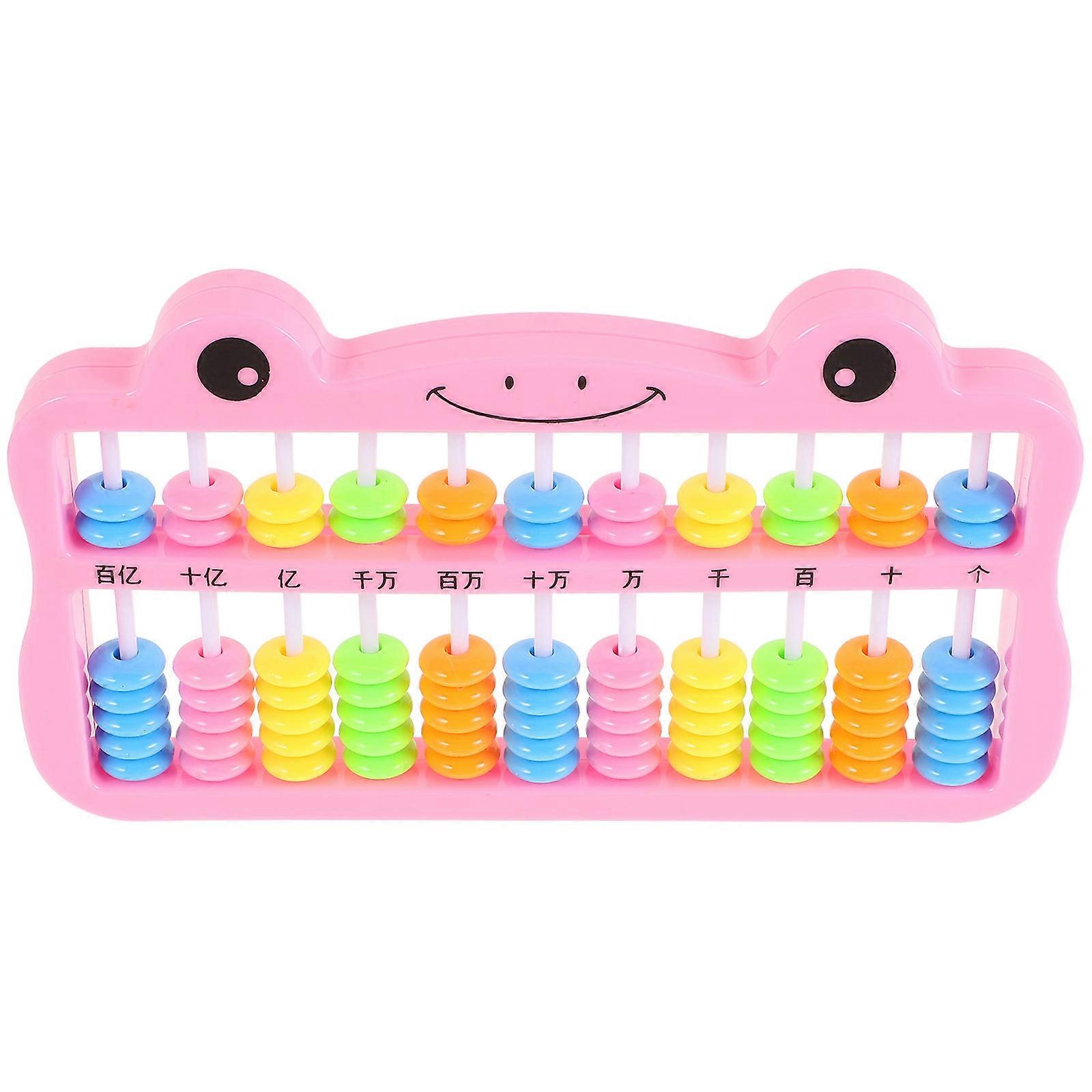 Math Learning Abacus for Students Pink Plastic Counting Tool