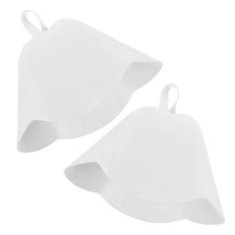 2Pcs Protective Felt Sauna Hat Heat Insulation Cap for Men and Women Hair Steam Protection