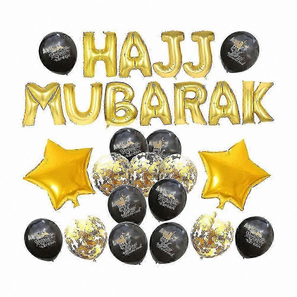 Black Gold Eid Balloons Set