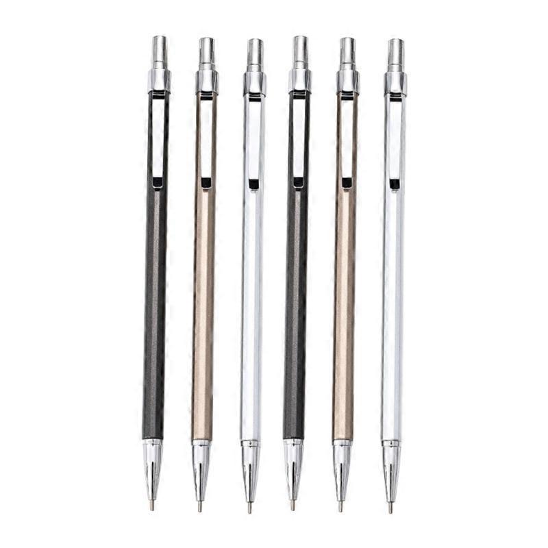 6Pcs Automatic Carpenter Pencils, 0.5 Carpenter Mechanical Pencil for Carpenter Drafting, Marking