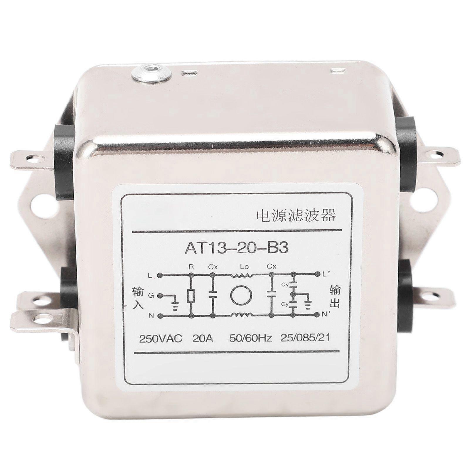 EMI Filter Small Volume Antioxidation Easy Wiring Electromagnetic Interference Filter 20A AC250V YEMAA