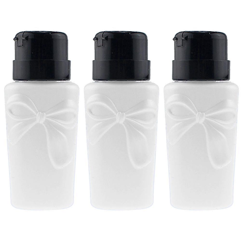 3pcs Nail Press Bottle-230ml White Bow Press Bottlemake Up