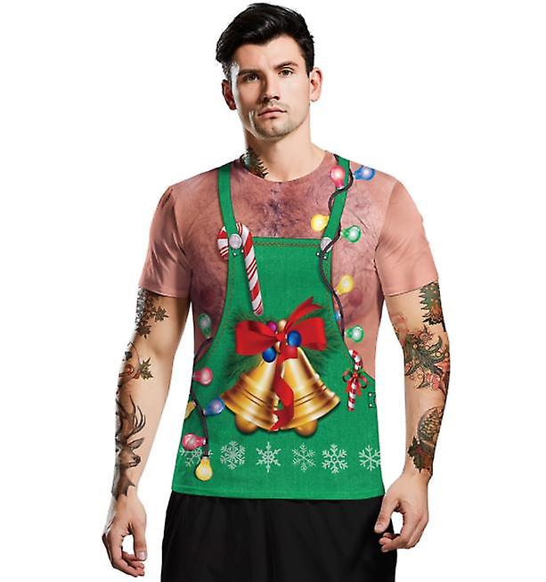 Sıcak Satış Erkek Noel Koleksiyonu Karikatür 3d Baskılı Kısa Kollu Üst