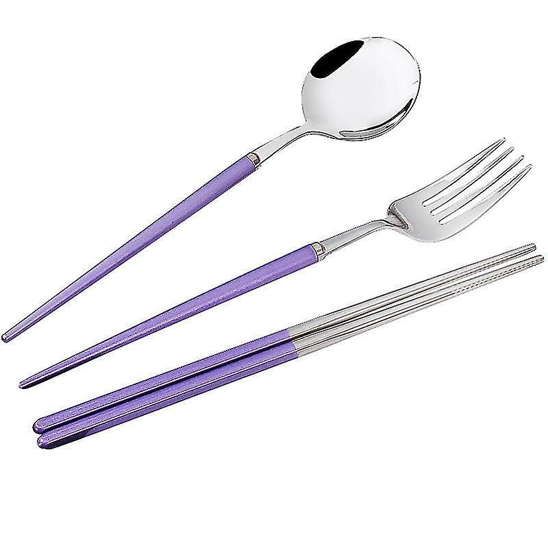Chopsticks Spoon Fork Set Flatware Dinnerware Stainless Steel 304 With Travel Box