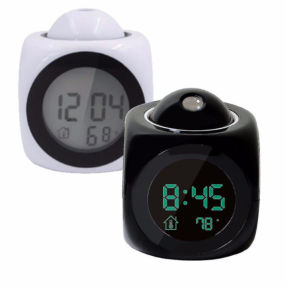 Digital Lcd Voice Talking Multifunction Led Projection Alarm Clock Temperature For Kids Adults