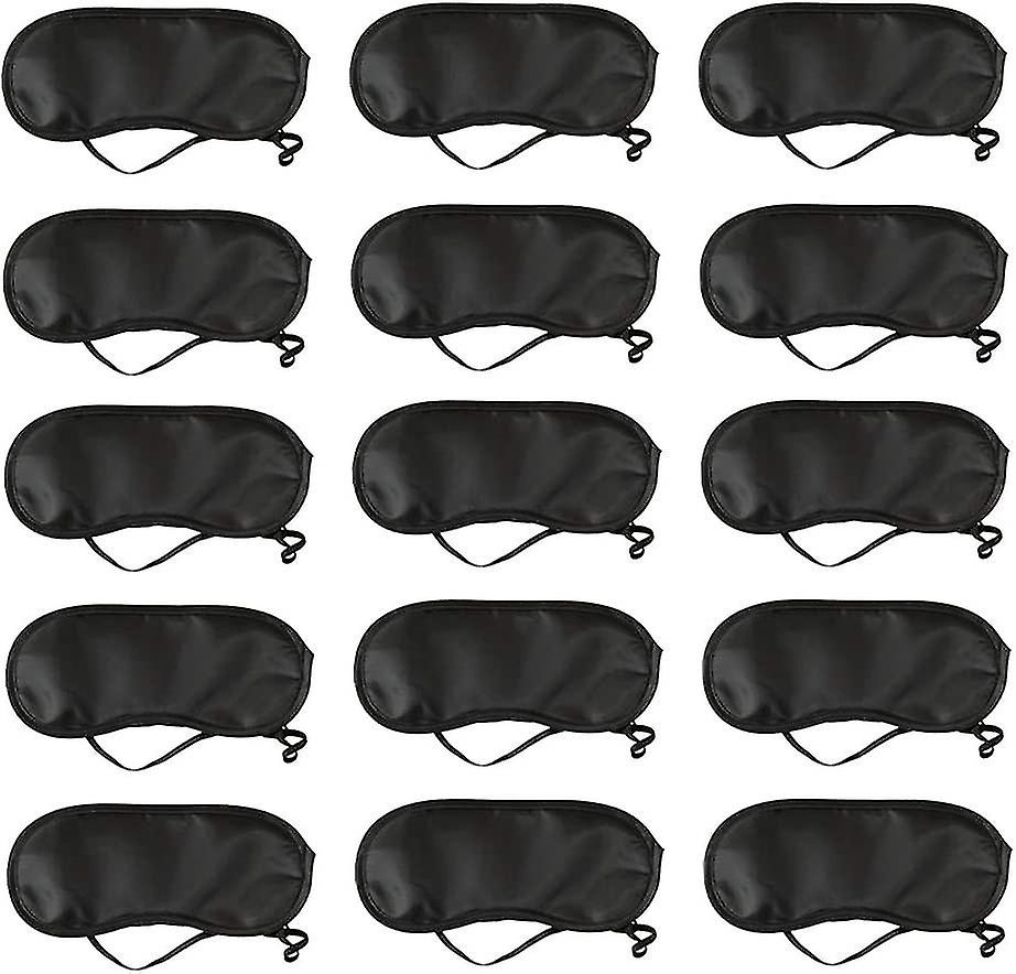 15 Pack Soft Eye Sleep Masks With Nose Pad Black