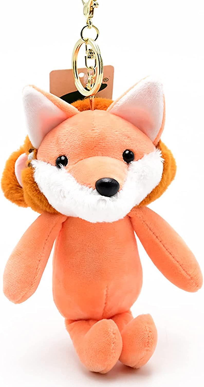 Plush Fox Keychains Stuffed Animals Key Chains Ornaments Pendant Orange