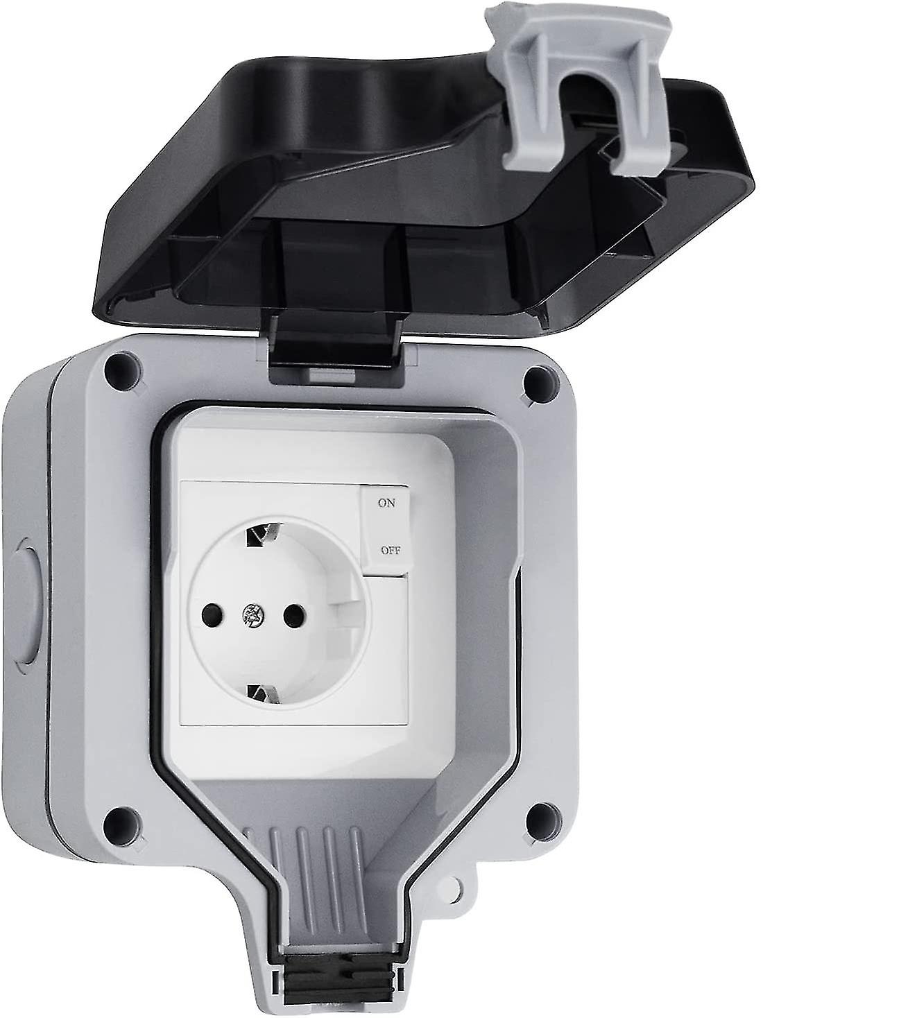 Ip66 Waterproof Socket With Switch And Waterproof Junction Box, Outdoor Dustproof Wall Mounted Electrical