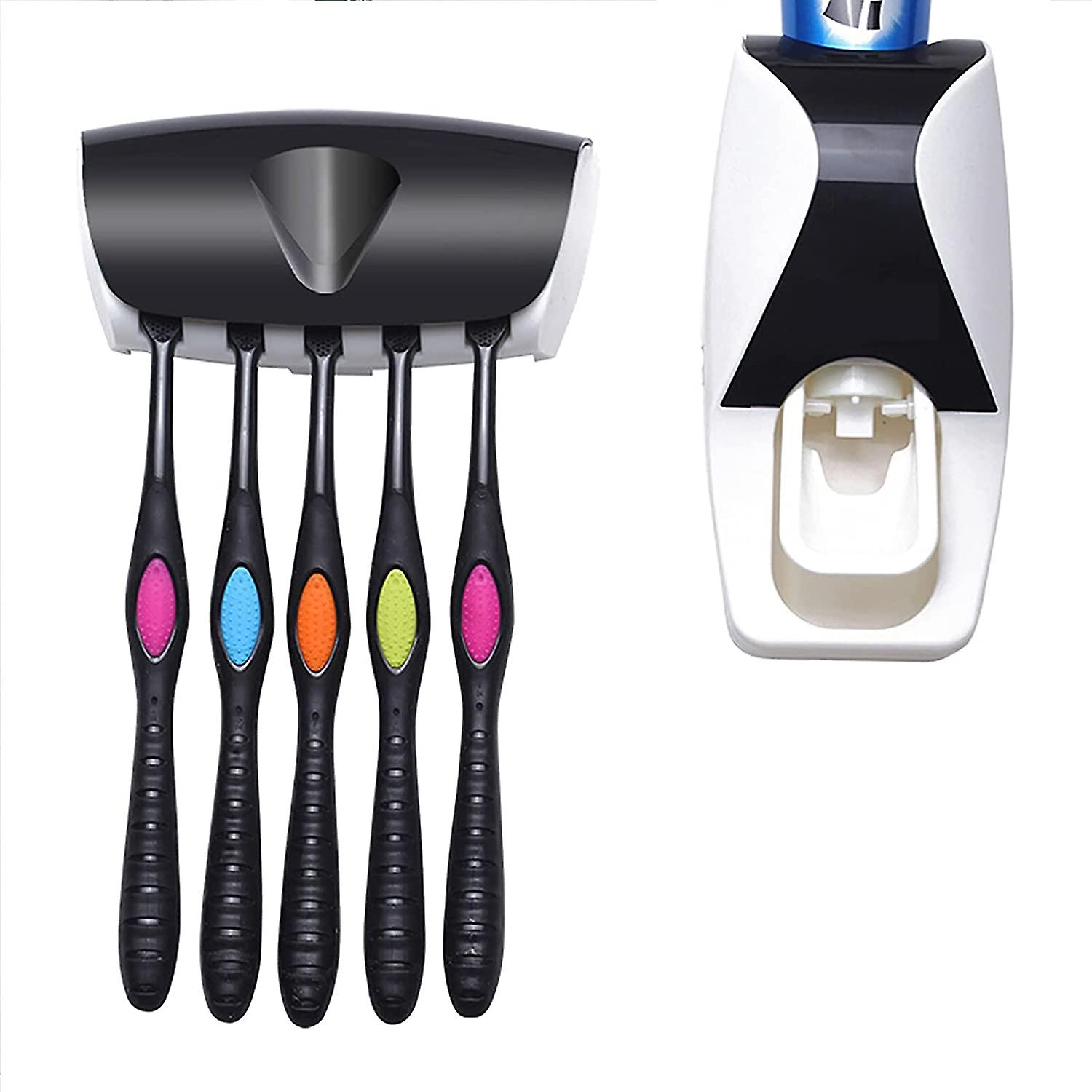 Toothpaste Dispenser, Toothbrush Holder Wall Mounted, Dust-Proof Kids Hands Free Automatic Toothpaste