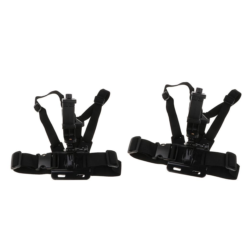 2 Pcs Chest Mount Harness Strap Holder Bracket with Cell Phone Clip Clamp