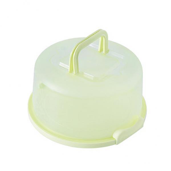 2xPlastic Cake Box Round Cake Storage Carrier Container Lockable Lid Green