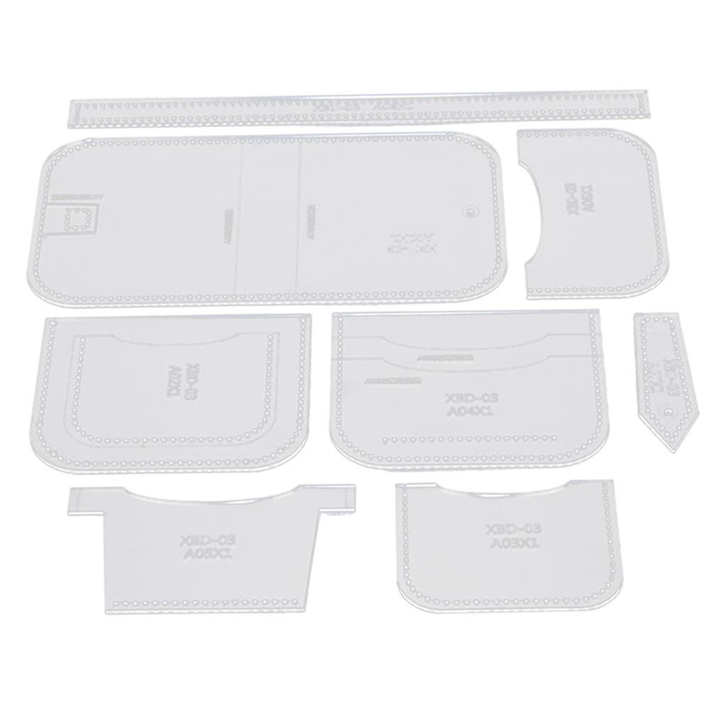 8pcs Acrylic Purse Pattern Stencil Template Card Wallet Leathercraft Tool