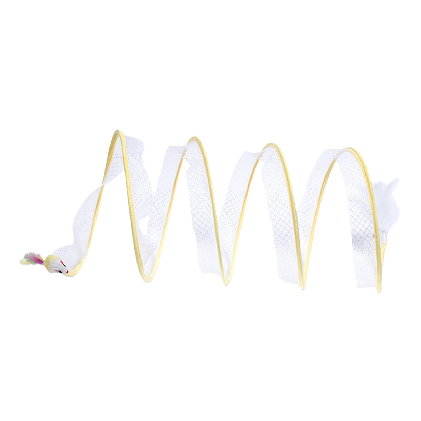 Collapsible Cat Tunnel Pet Interactive Toy Spring Toy for Kitten Puppy Bunny Yellow