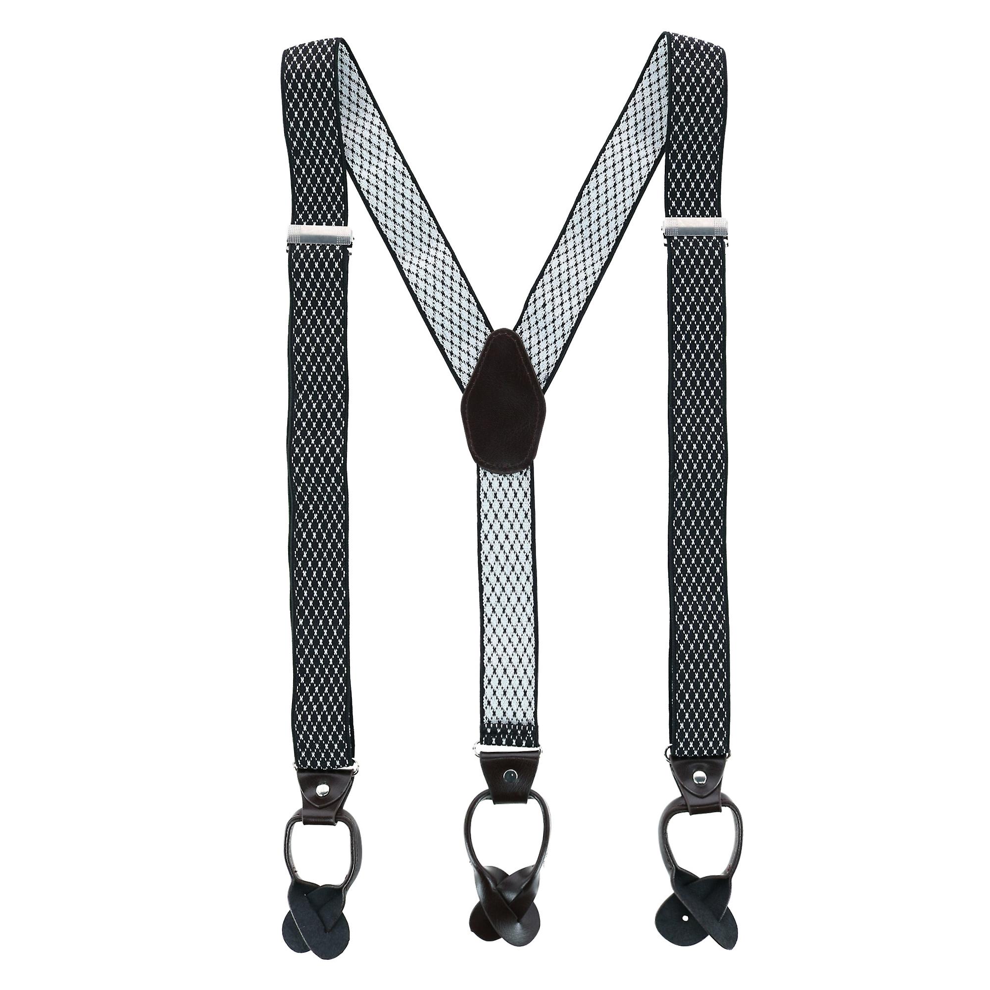 CTM 1.375 Inch Wide Dress Y-Back Button-End Suspenders (Men)