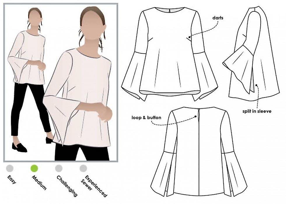 Style Arc Sewing Pattern Harlow Top Sizes 18-30