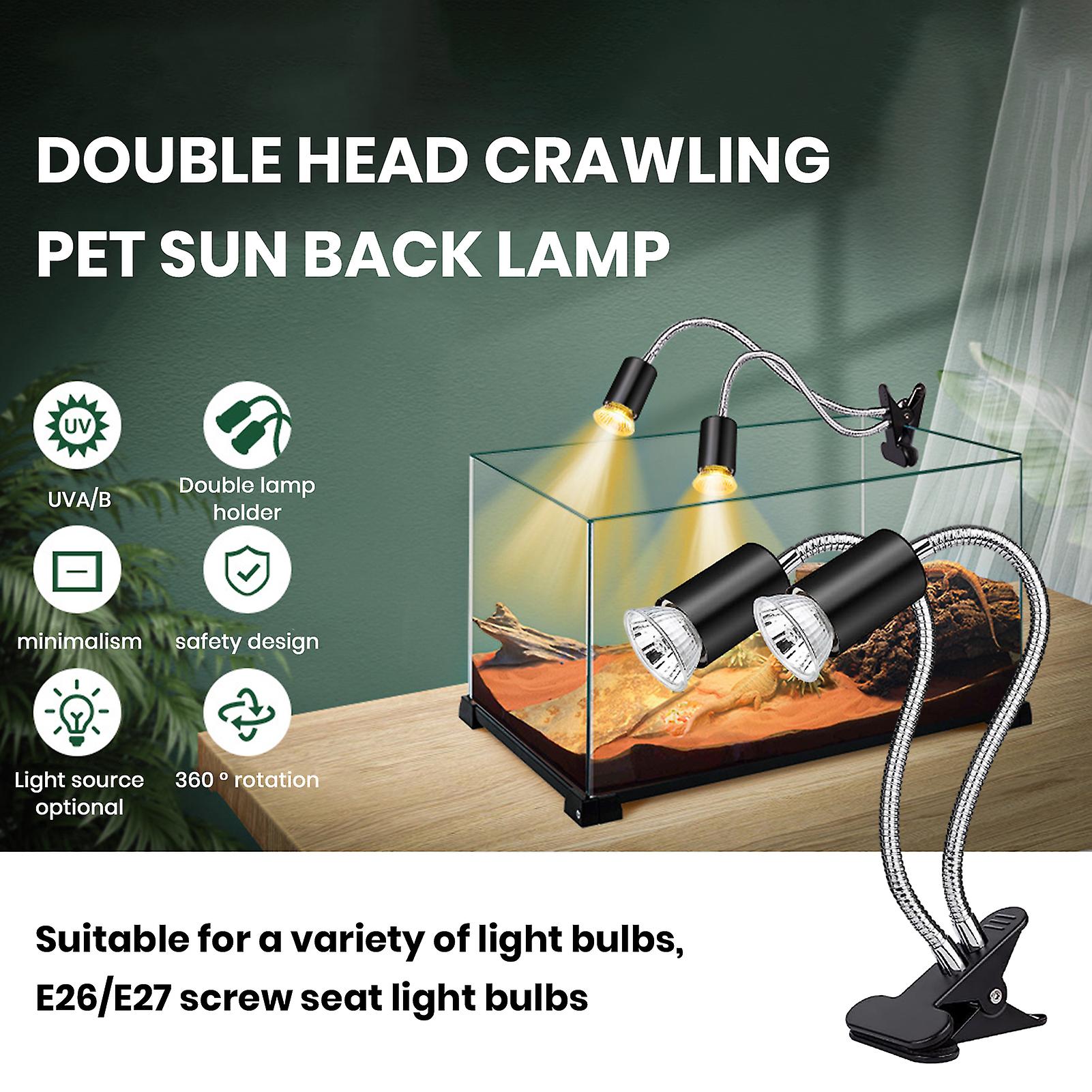 Terrario Per Tartarughe Di Terra Lampada Riscaldante Per Tartarughe E Rettili - Termostato Dimmerabile Con 2 Lampadine UVA/UVB 50W Terrario Tartarughe Terra - 4