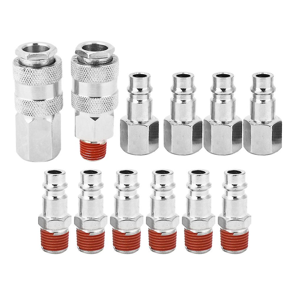 12 Pieces 1/4 Inch Air Hose Connector, BSP Male Female Pneumatic Connector Quick Release Coupler Pneumatic Fitting LC2L1