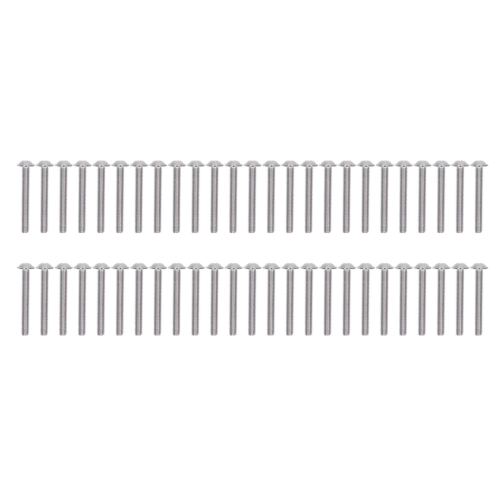 50Pcs Flanged Button Head Screws A2‑70 Stainless Steel Buttons Heads Socket Caps Bolts Kit