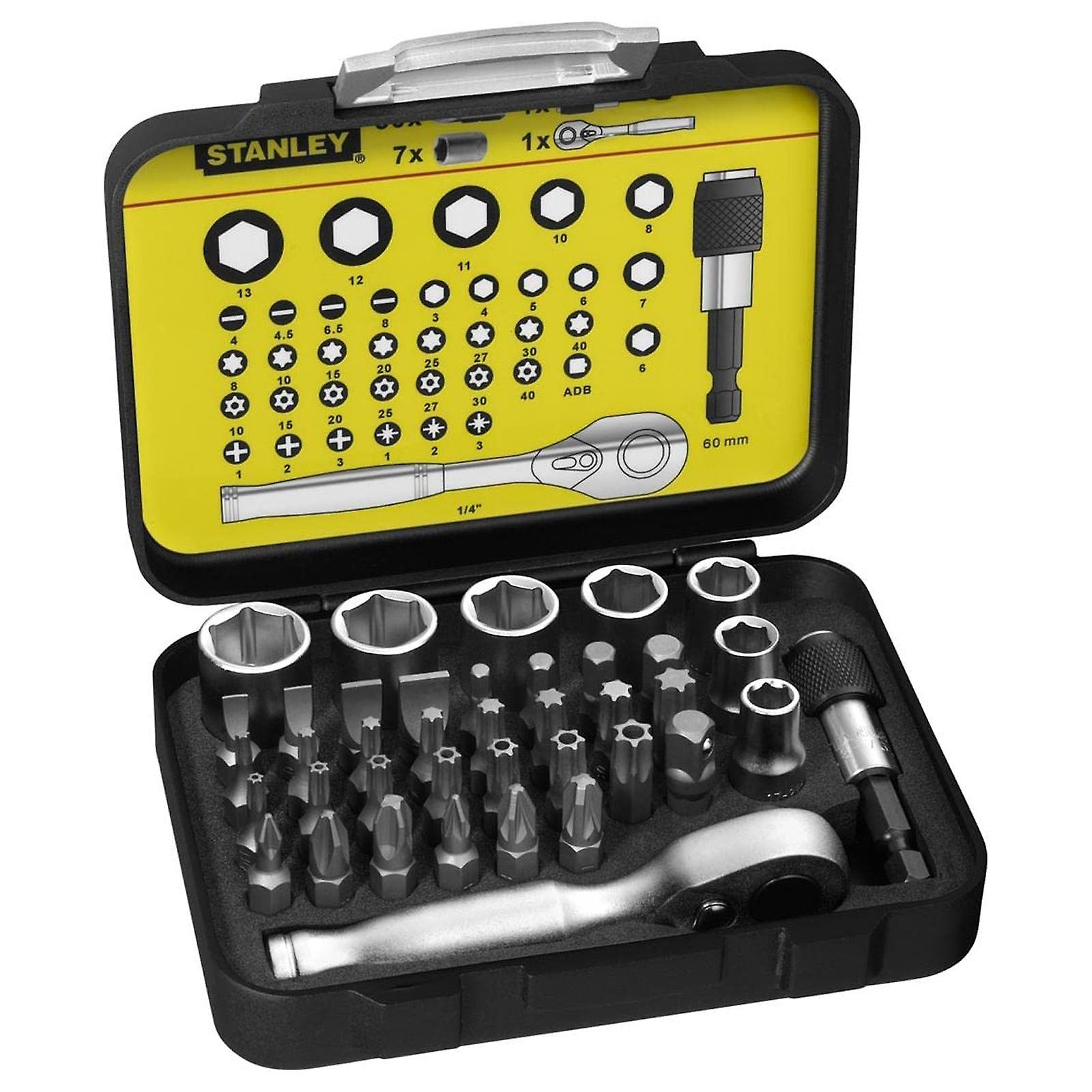 STANLEY 39PC FM BIT+SKT SET+RATCHET (SINGLE)