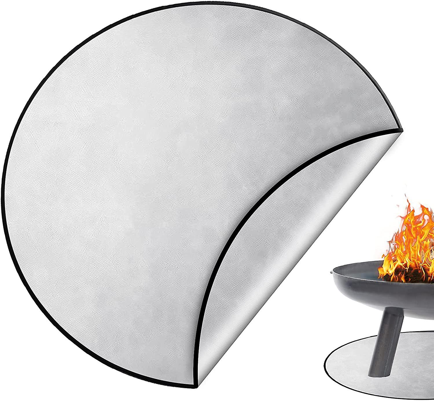 Under Fire Mat, Reusable Fire Retardant Mat Used Under Grill, Smoker Stove, Fire Pit, Easy To Clean, Round Heat Shield, Fire Resistant Protective Mat,