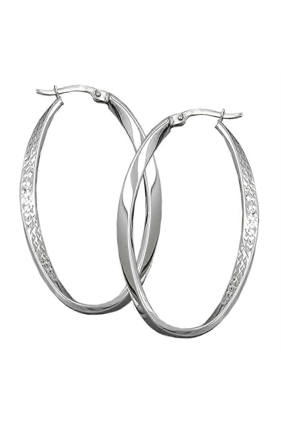 Hoop Earrings Oval Silver 925 - Gl91954